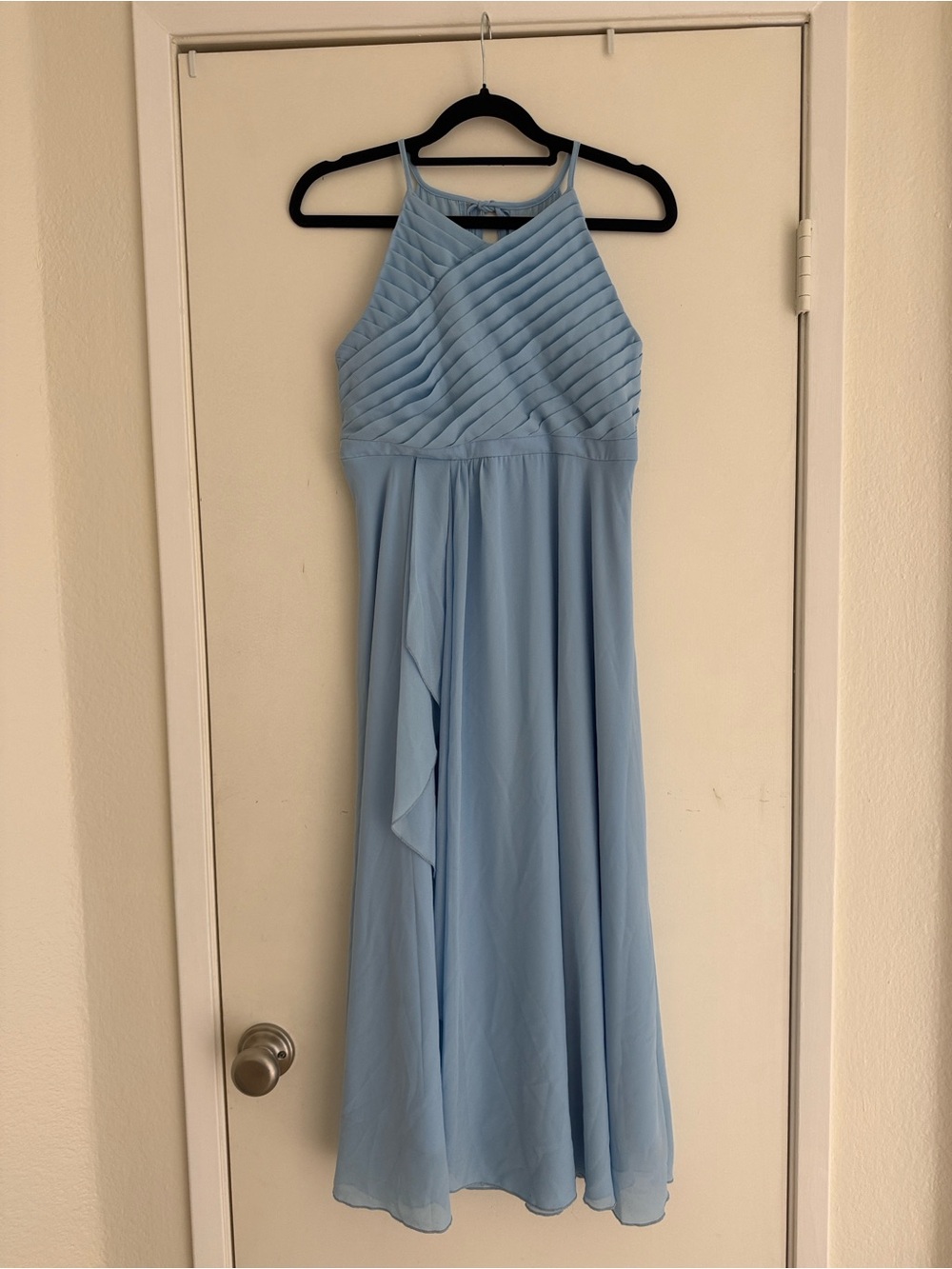 Girl Light Blue Pleated Halter Maxi Dress size 12-14